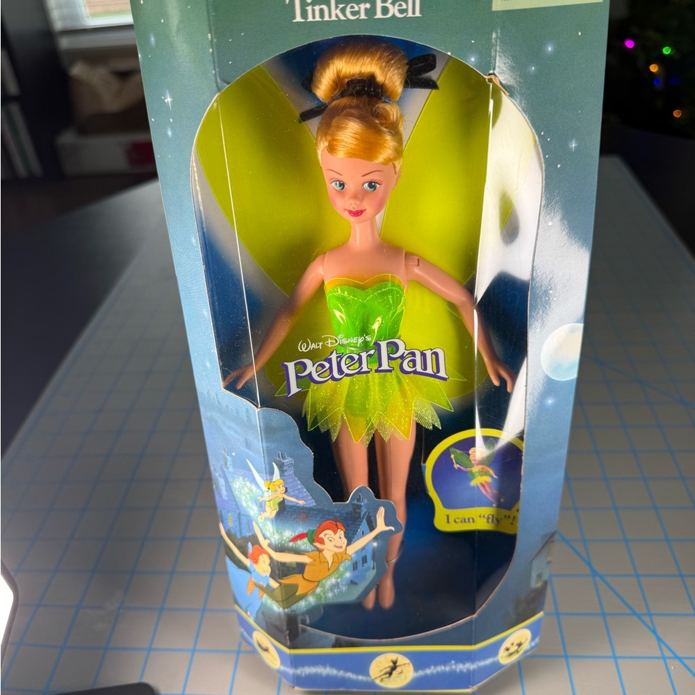 Walt Disney’s Peter Pan Flying Tinker Bell Fairy Doll NIB Vintage